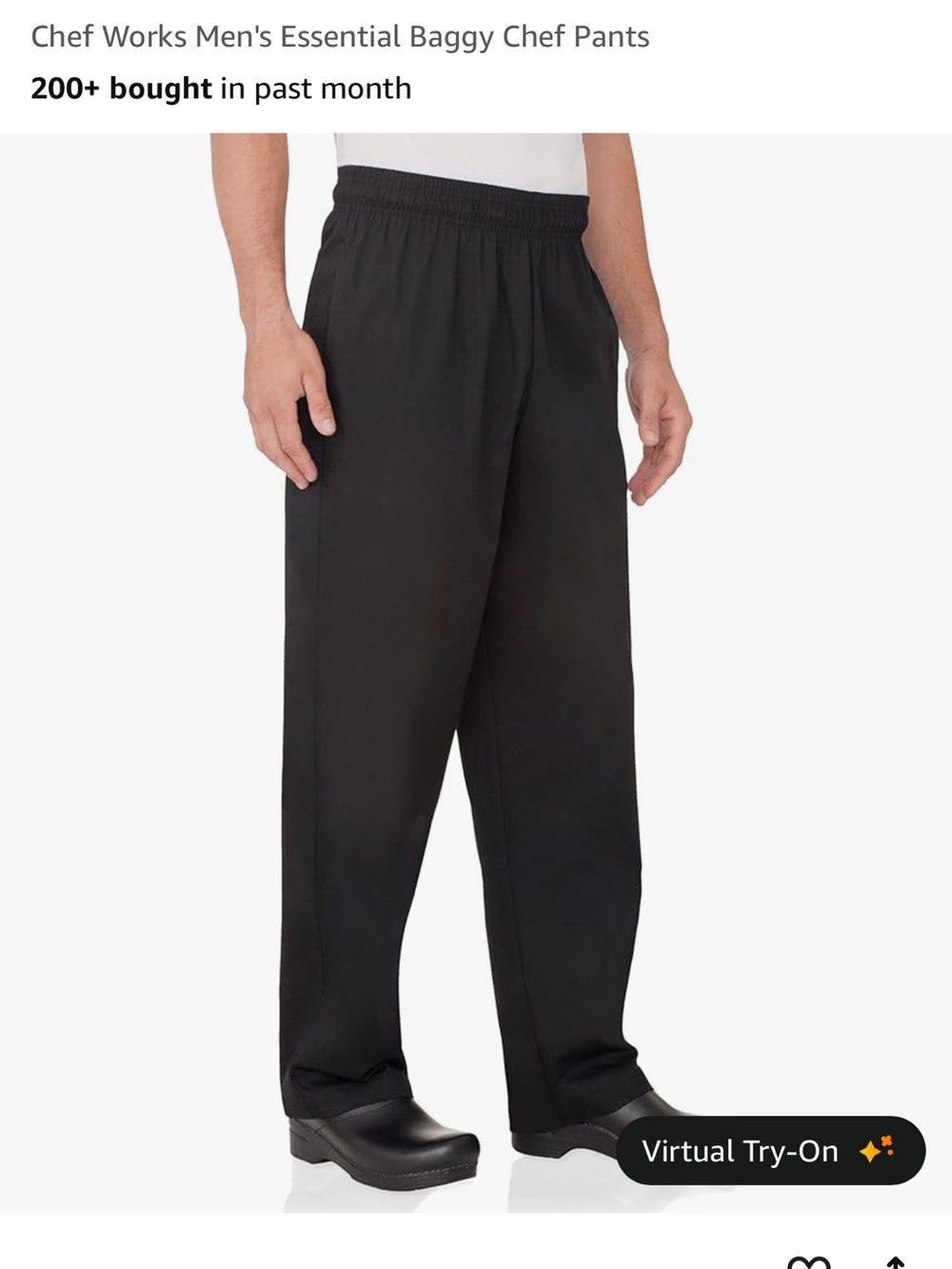 Chef Works Men's Baggy Black Chef Pants